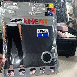Bundle of 4 32 Degrees Women's Black Base Layer Pants 2 Pack I have xl,l,m,s